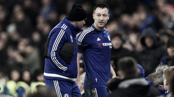 Terry leaving the pitch injured against Newcastle. Source - skysports.com