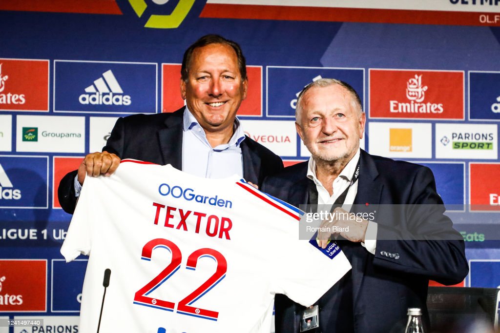 (Photo: Romain Biard/Icon Sport via Getty Images) Textor with Lyon president Jean-Michel Aulas upon his over $800 million investment into the French side.