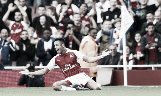 Sanchez scored two stunning goals to shock United. Photo: the Guardian