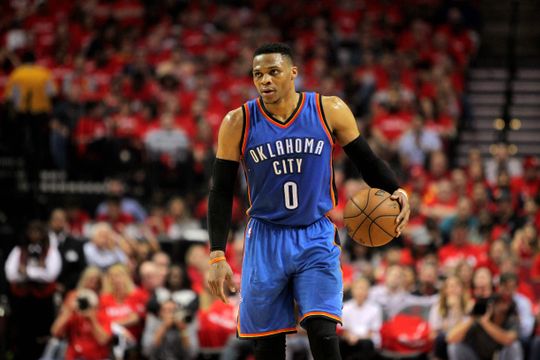 Oklahoma City Thunder guard Russell Westbrook during the game. Photo by:Erik Williams-USA TODAY Sports