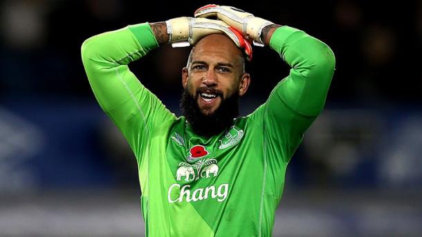 Tim Howard hasn't had much to get excited about as of late, losing his place to Robles (Chris Brunskill/Getty Images)