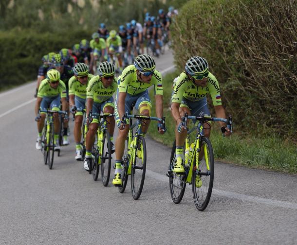 Tinkoff fue quien mandó, a gran ritmo, en el pelotón | Fuente: Unipublic - Vuelta a España.