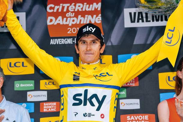 Thomas, vencedor de la pasada Dauphiné, tendrá que trabajar para Froome en el Tour. / Foto. Team Sky Facebook
