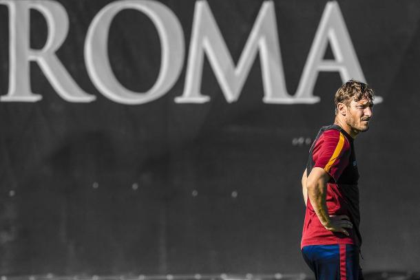 Francesco Totti en un entrenamiento reciente con los romanos / Foto: AS Roma
