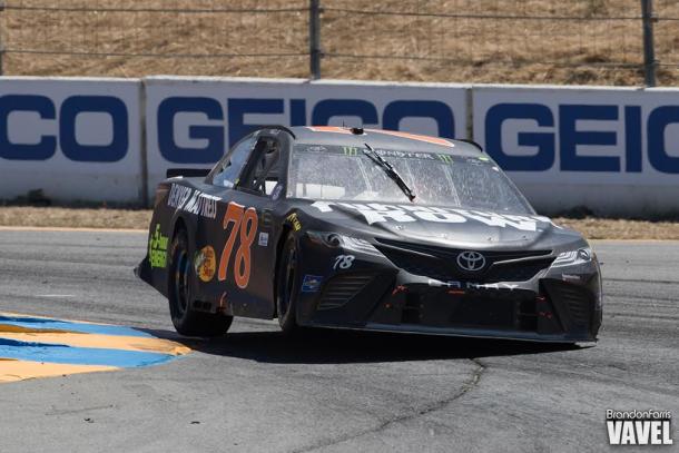 Martin Truex Jr on his way to winning the opening stage at Sonoma | Picture Credit: Brandon Farris