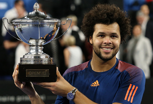 Tsonga holding his 14th ATP World Tour title in his career (Photo by Jean Catuffe / Getty)