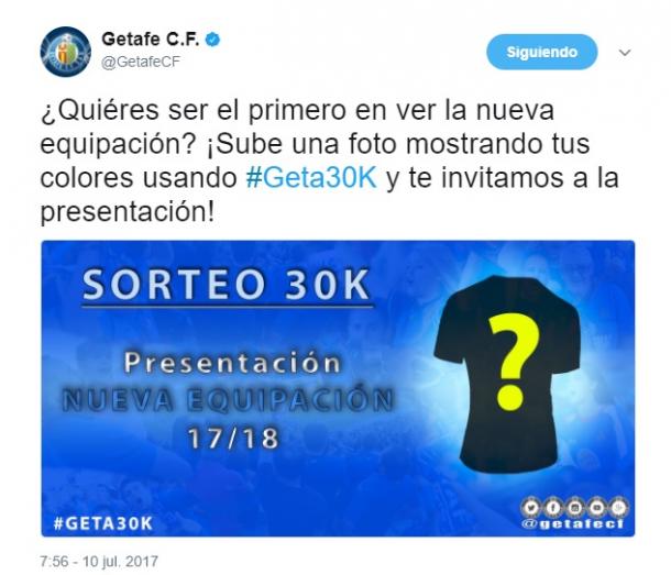 Tweet de la cuenta oficial del Getafe CF | Imagen: Twitter