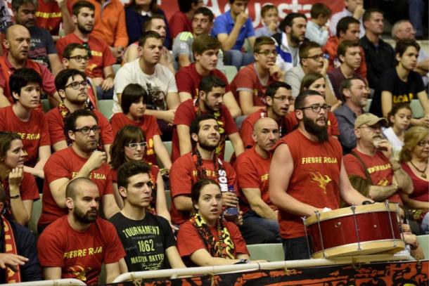 Aficionados del UCAM Murcia durante el partido ante el FIATC Juventut | Foto: Myriam Ruiz