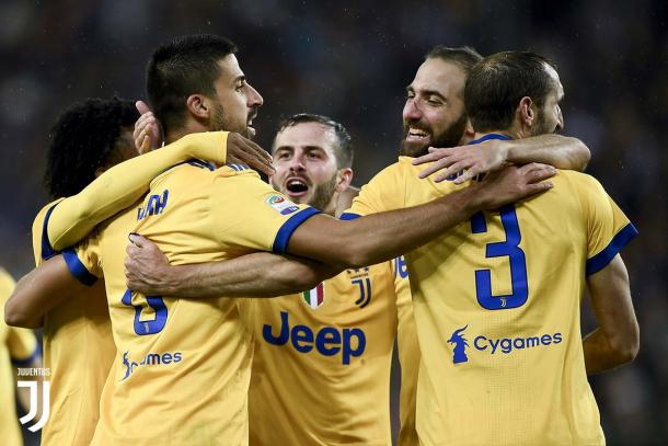 L'esultanza dei bianconeri dopo un gol all'Udinese | twitter