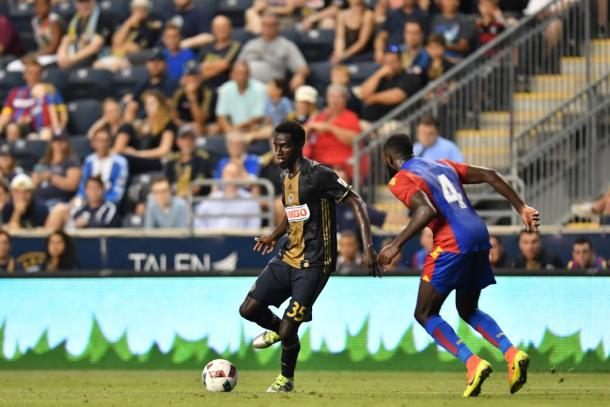 Derrick Jones made his Union debut just hours after being called up from Bethlehem Steel FC. | Photo: Philadelphia Union/Sideline Photos