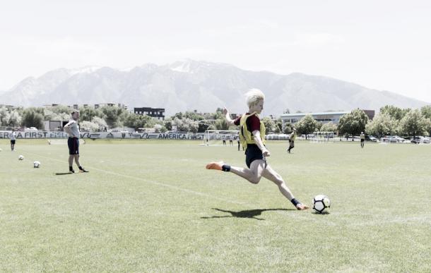 Megan Rapinoe at training in Sandy, Utah | Photo: US Soccer