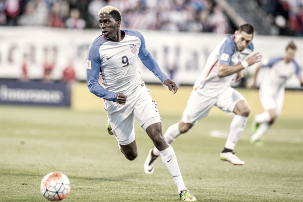 Gyasi Zardes' performances with the Galaxy has seen him earn USMNT call ups. | Photo: Trevor Ruszkowski-USA TODAY Sports