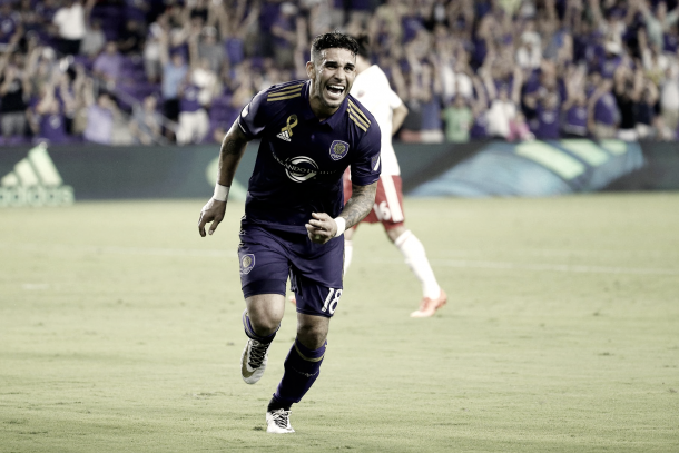 Dom Dwyer will miss Saturday's match vs NYCFC. | Photo: Kim Klement-USA TODAY Sports