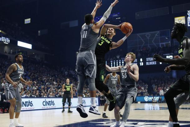 Jake Lindsey and the Bears ran into a stiff Xavier defense on Tuesday/Photo: Frank Victores/USA Today Sports