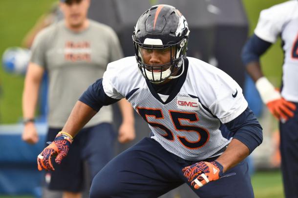  Denver Broncos outside linebacker Bradley Chubb (55) |Ron Chenoy-USA TODAY Sports|