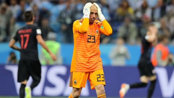 Willy Caballero rues his mistake | Source: Getty Images via FIFA.com