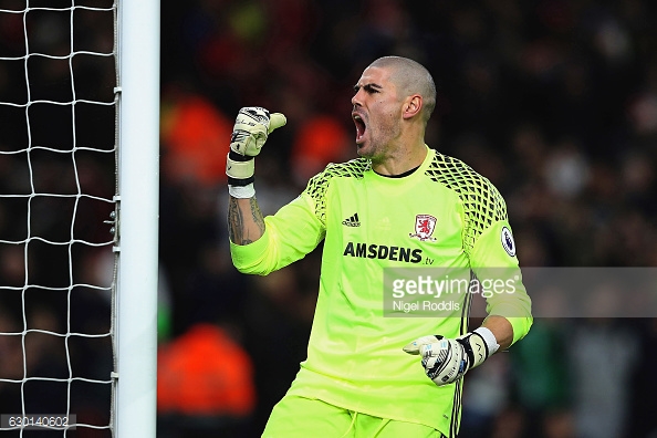 Valdes celebrated Middlesbrough's third goal in their last match against Swansea | Photo: GettyImages/Nigel Roddis