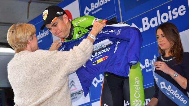 Van Aert, en el podio | Fuente: Dieter Vanderlinden - Baloise Belgium Tour.