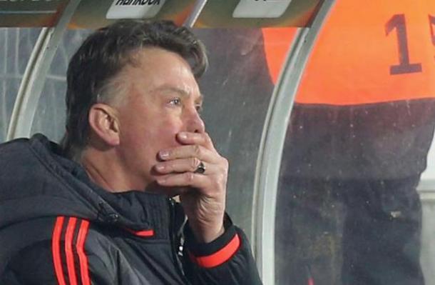 Louis van Gaal watches on as his side lose to FC Midtjylland