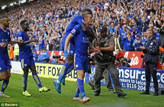 Vardy and Mahrez (furthest right and left) have been having stellar campaigns. Photo: Reuters