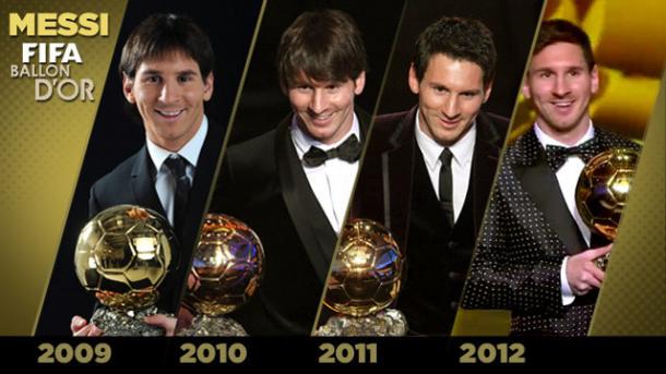 Messi recogiendo todos los Balomes