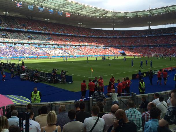 The scene at the Stade de France, as both sets of fans enter the stadium. 