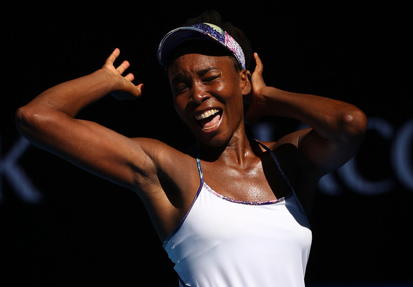 Venus couldn't hide her delight of reaching a Grand Slam singles final for the 15th time (Photo by Cameron Spencer / Getty Images)