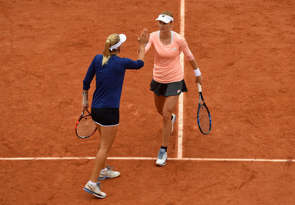 Vesnina y Makarova en Roland Garros. Foto: zimbio