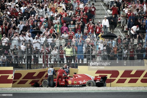 Abandono de Sebastian Vettel en el Gran Premio de Alemania | Fuente: Getty Images