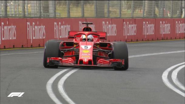 Vettel in pista | twitter - @F1