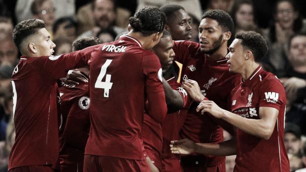 Los jugadores del Liverpool celebran el empate de Sturridge frente al Chelsea | Fuente: Liverpool