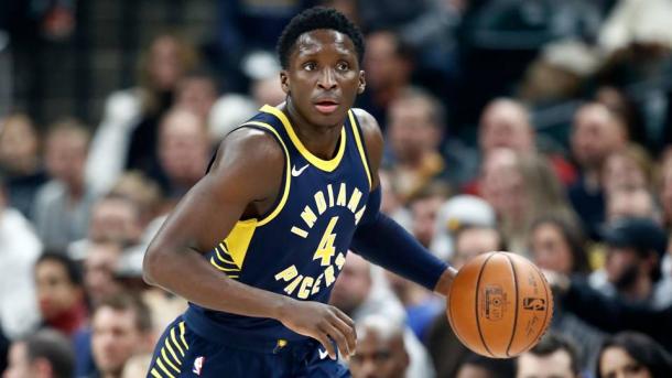 Victor Oladipo during a game with the Indiana Pacers. (Photo via: Getty Images)