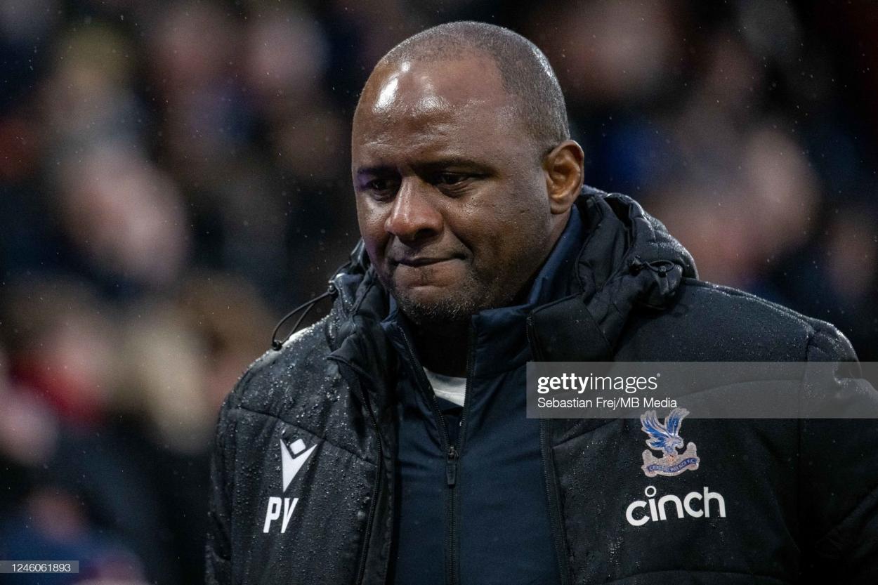 Patrick Vieira after the loss to Southampton in the FA Cup. (Photo by Sebastian Frej/MB Media/Getty Images)