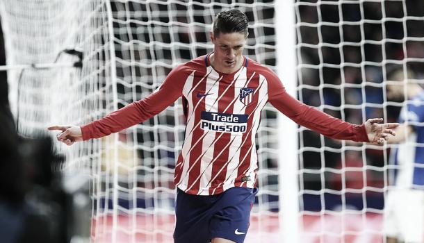 Fernando Torres comemora o gol da vitória | Foto: Divulgação/Atletico de Madrid