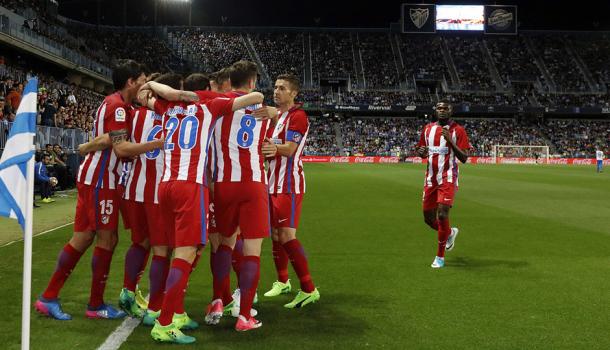 L'Atletico sale al terzo posto: sconfitto il Malaga 2-0 alla Rosaleda