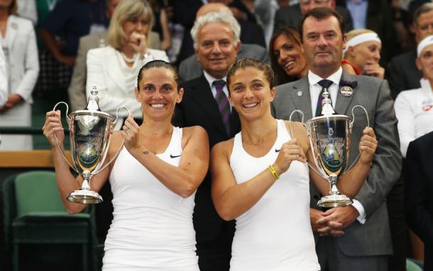 VInci y Errani en Wimbledon 2014. Foto: wimbledon.com