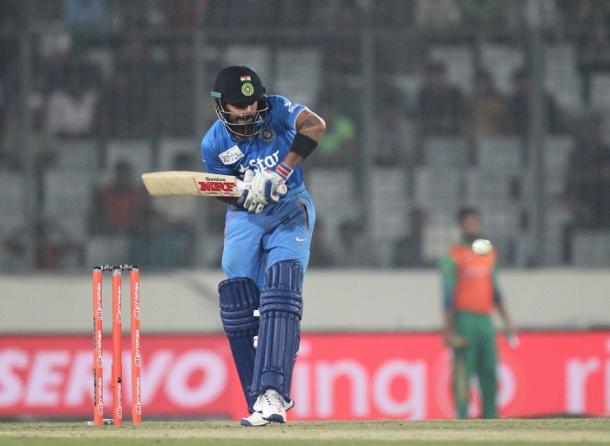 Virat Kohli during his match-winning knock of 49 against Pakistan in the Asia Cup | Photo: Getty Images