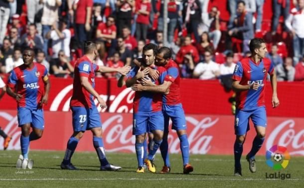 Celebración de Rossi contra el Sevilla| Foto: La Liga.