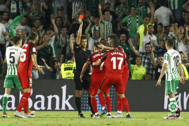 Expulsión a Roque Mesa | Foto: La Liga Santander