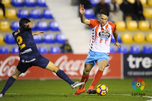 Pedraza anotó dos goles ante el UCAM Murcia. Fotografía: LaLiga