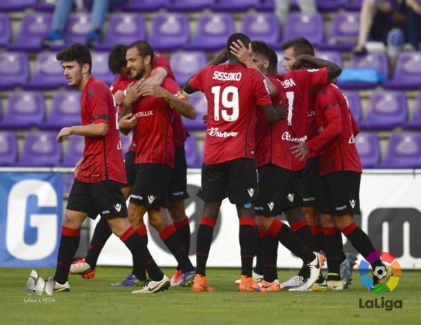 El RCD Mallorca celebra un gol de la temporada 2015/16 | Foto: RCD Mallorca