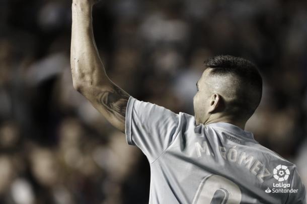 Maxi Gómez celebrando un gol rente al Barcelona. | Fuente: LaLiga