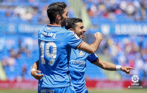 Jorge Molina y Ángel Rodríguez, jugadores del Getafe. FOTO: LaLiga