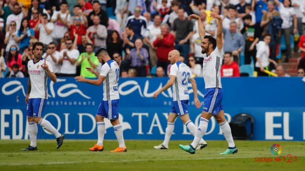 Borja Iglesias celebrando un gol | Fotografía: La Liga