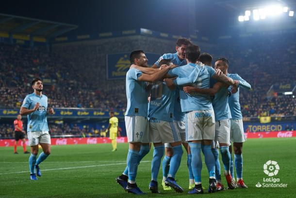 El Celta celebrando un gol frente al Villarreal | Foto: LaLiga Santander