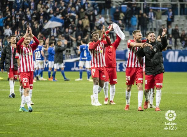 El equipo celebrando la victoria | Fuente: La Liga