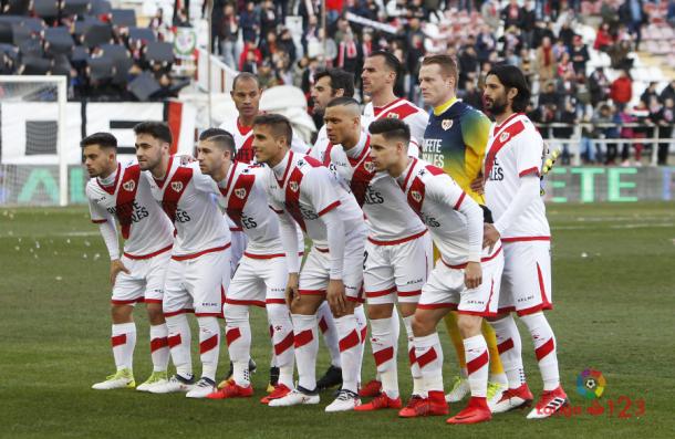 Formación del Rayo Vallecano para un partido | Fotografía: La Liga