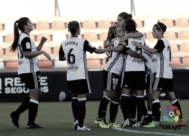El VCF Femenino celebra un gol | Foto: LaLiga