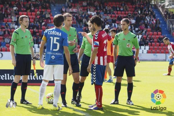 Cordero Vega durante el sorteo previo al partido | Foto: La Liga