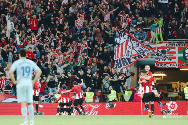 La afición bilbaína volvió a disfrutar de la victoria. Foto: La Liga.